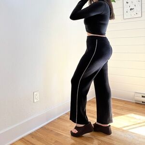 St John contrats stripe wool knit pants